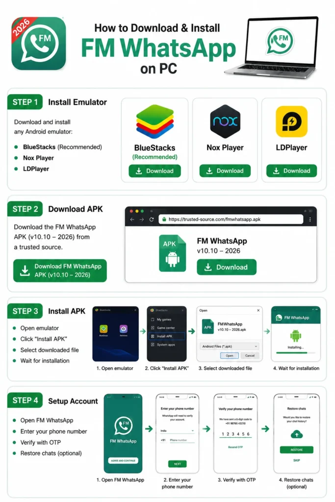 Install FM WhatsApp on PC